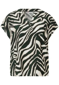 Street One Blusen*Bluse mit Zebra-Muster pine grove green
