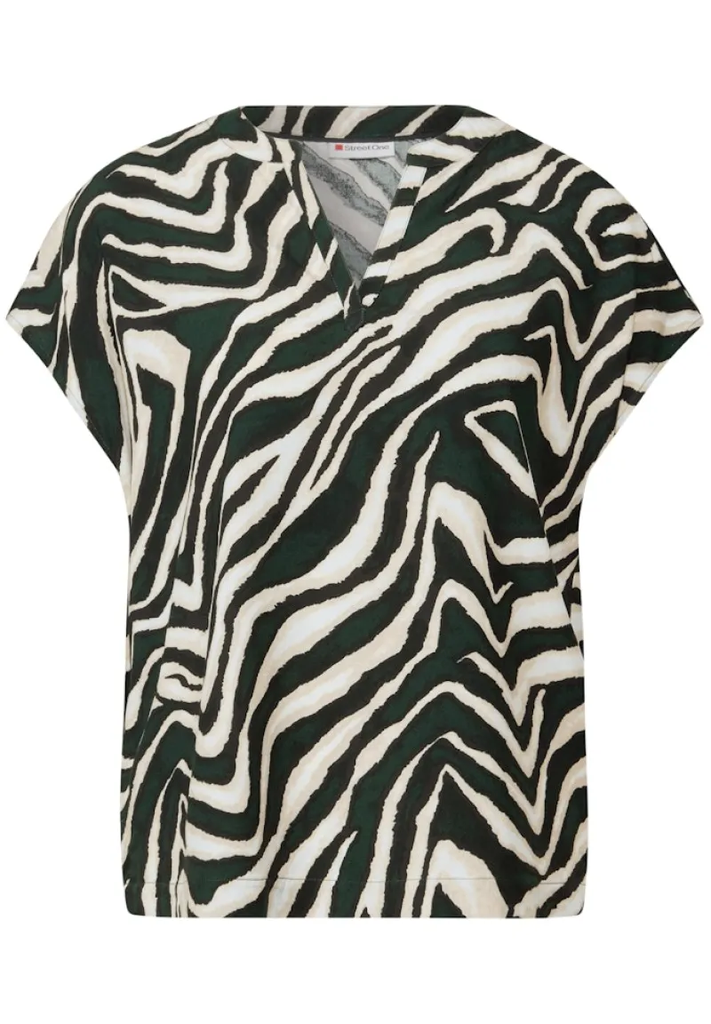 Street One Blusen*Bluse mit Zebra-Muster pine grove green