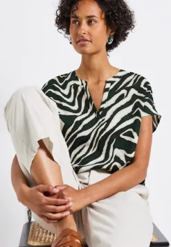 Street One Blusen*Bluse mit Zebra-Muster pine grove green