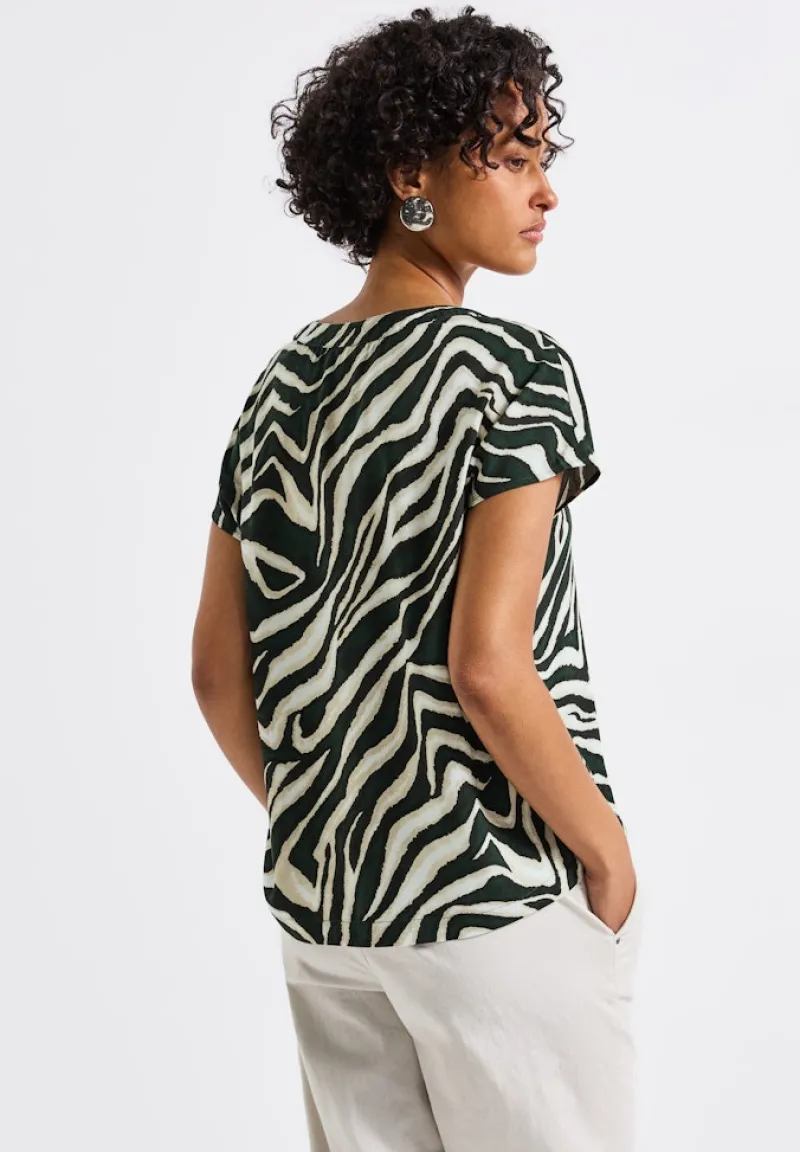 Street One Blusen*Bluse mit Zebra-Muster pine grove green