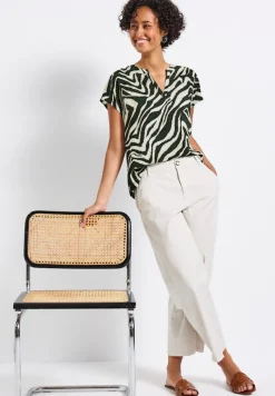 Street One Blusen*Bluse mit Zebra-Muster pine grove green