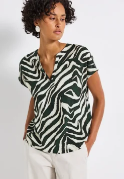 Street One Blusen*Bluse mit Zebra-Muster pine grove green