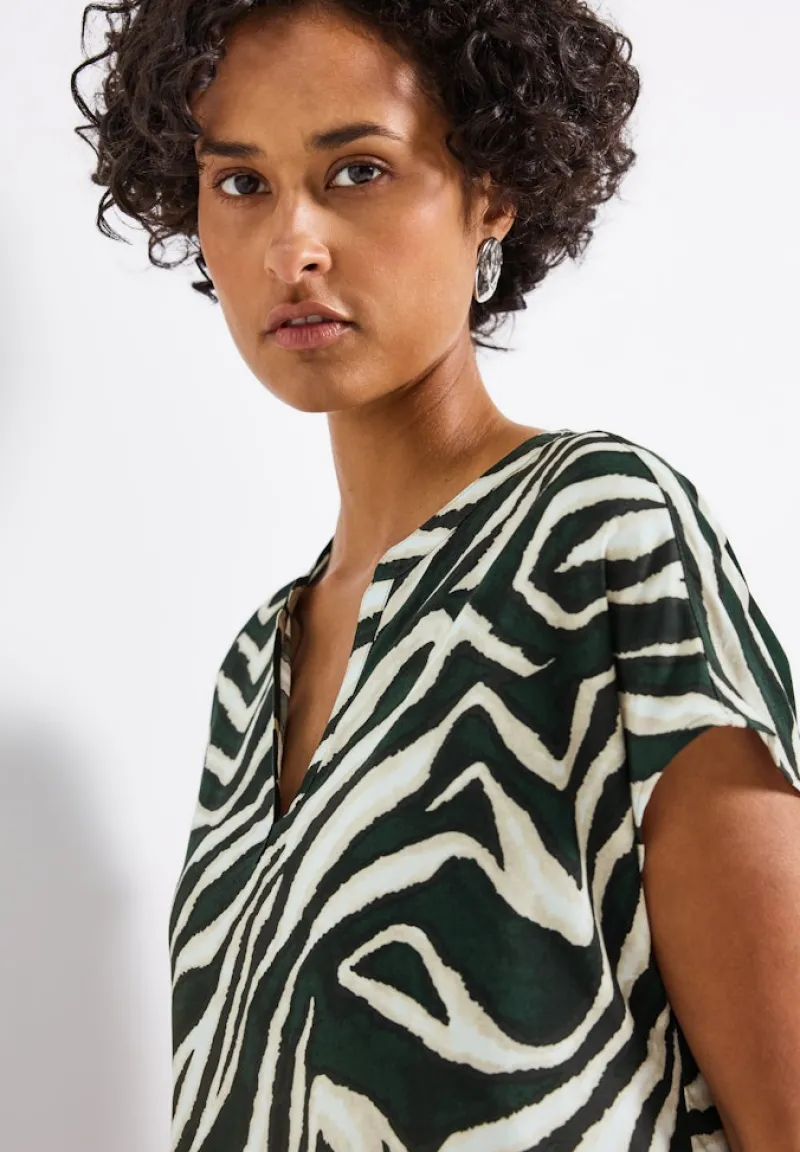 Street One Blusen*Bluse mit Zebra-Muster pine grove green