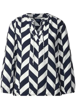 Street One Blusen*Bluse mit Zick Zack Muster deep blue