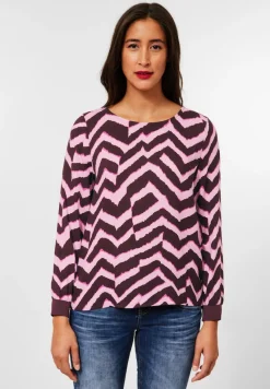 Street One Blusen*Bluse mit Zick Zack Muster intense aubergine