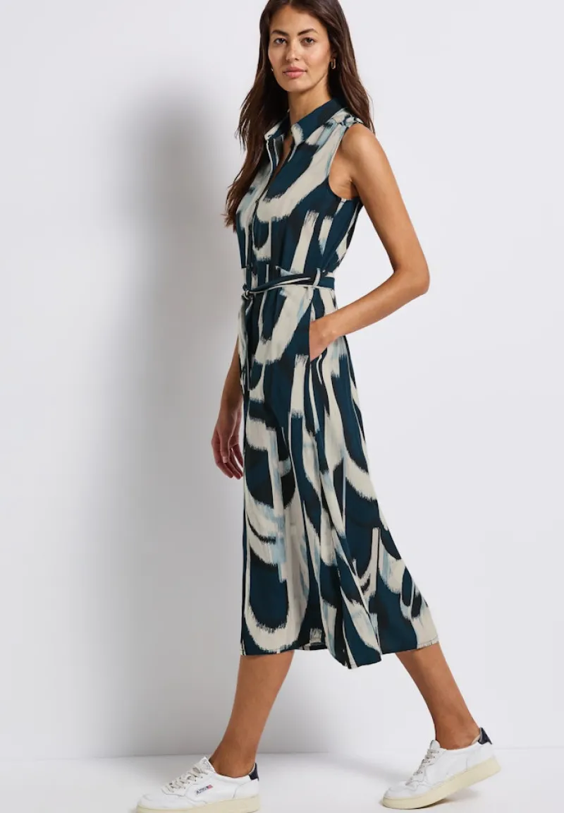 Street One Kleider*Blusenkleid mit Ikat Print tide blue