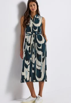 Street One Kleider*Blusenkleid mit Ikat Print tide blue