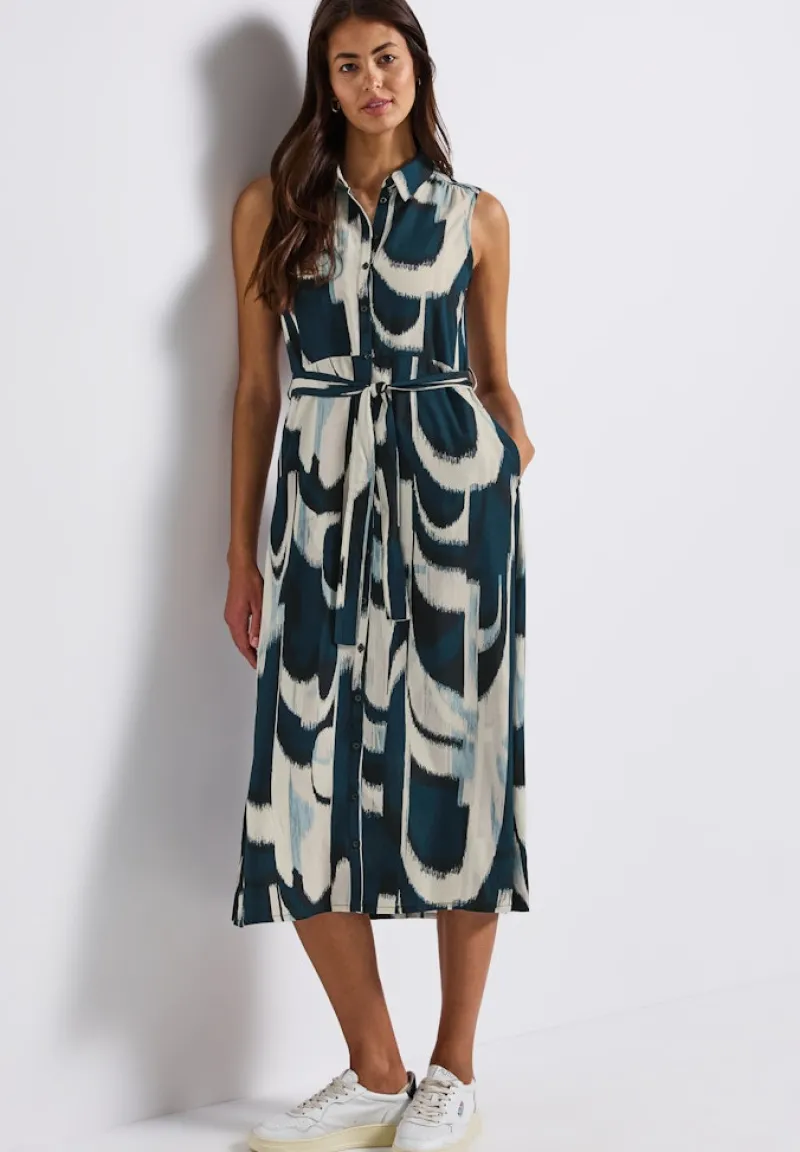Street One Kleider*Blusenkleid mit Ikat Print tide blue