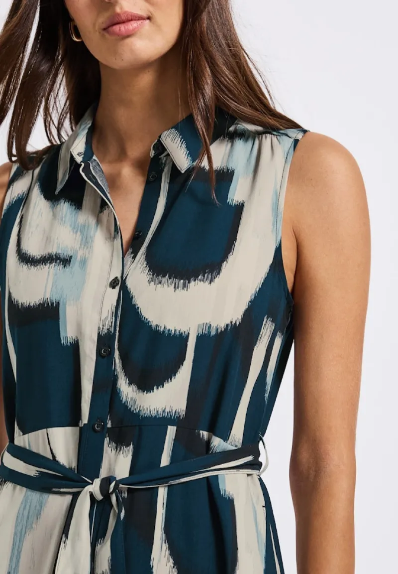 Street One Kleider*Blusenkleid mit Ikat Print tide blue