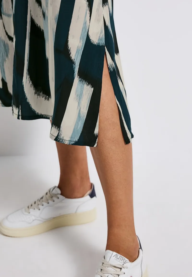 Street One Kleider*Blusenkleid mit Ikat Print tide blue