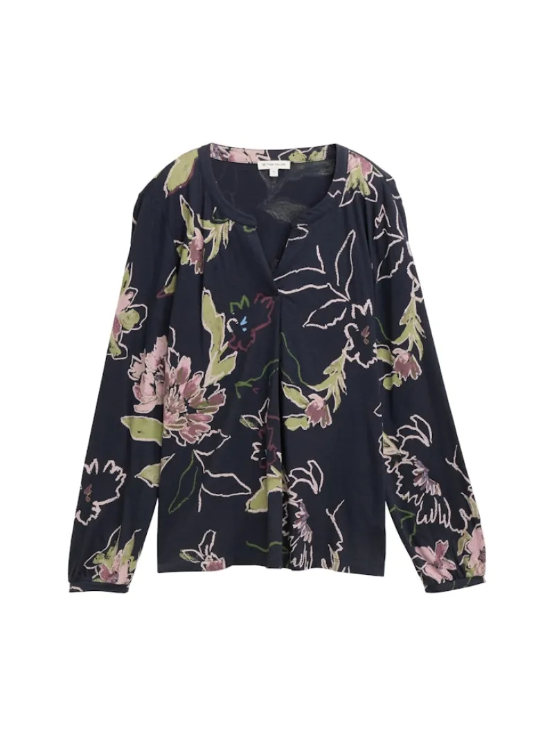Tom Tailor Blusen*Blusenshirt mit Bügelfalte big flower design