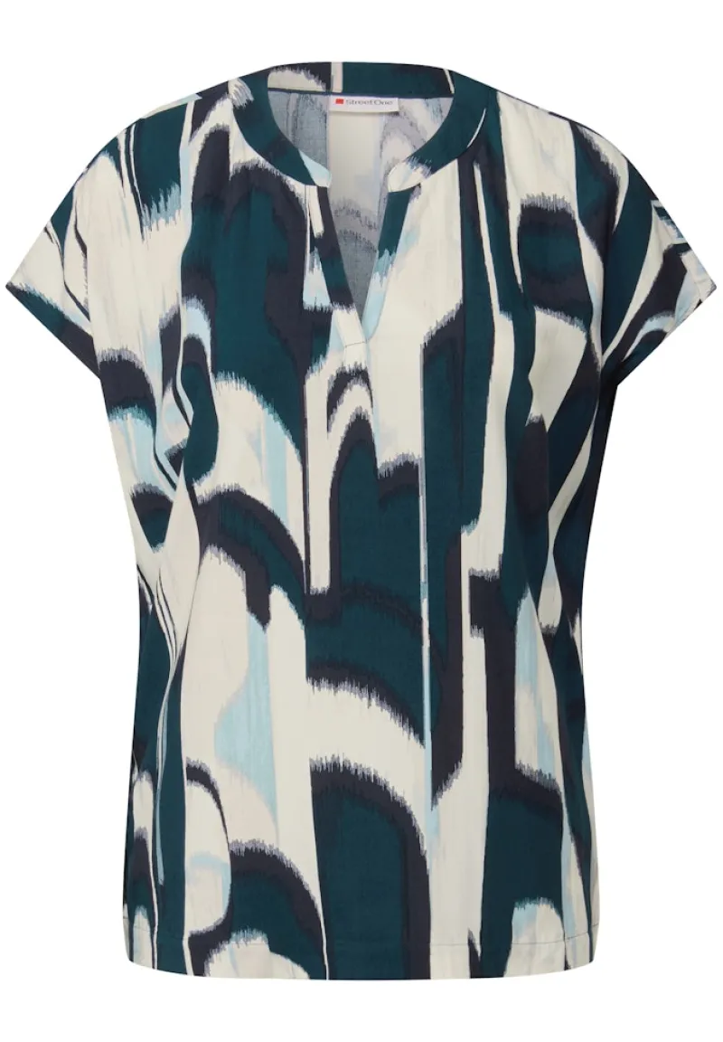 Street One Blusen*Blusenshirt mit Ikat Print tide blue