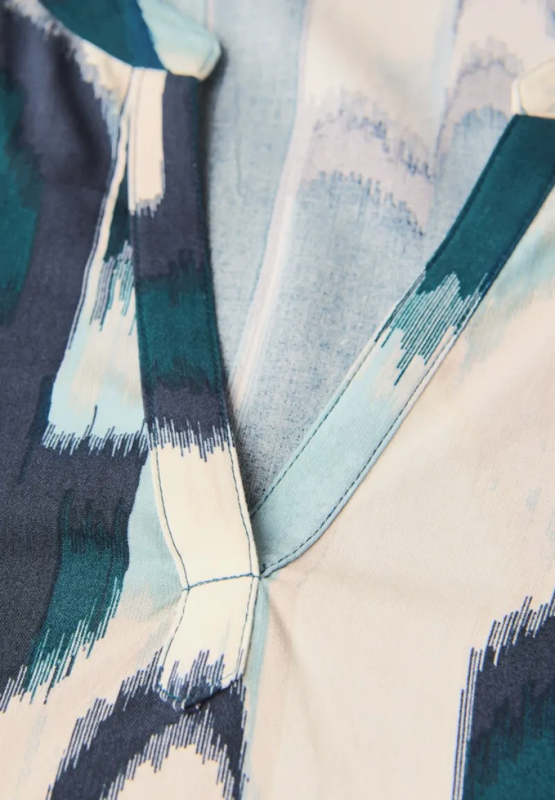 Street One Blusen*Blusenshirt mit Ikat Print tide blue