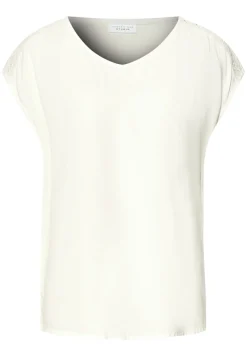 STREET ONE STUDIO Blusen*Blusenshirt mit Spitze off white
