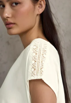 STREET ONE STUDIO Blusen*Blusenshirt mit Spitze off white