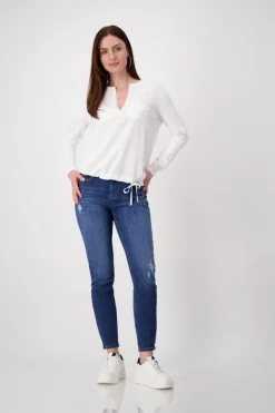 Monari Blusen*Blusenshirt mit Strasssteine off-white