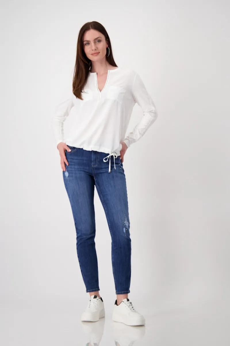 Monari Blusen*Blusenshirt mit Strasssteine off-white