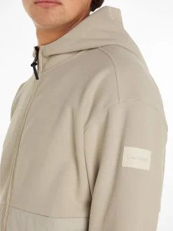 Calvin Klein Pullover & Sweatshirts|Big Boys*BONDED FLEECE ZIP HOODED JACKET stony beige