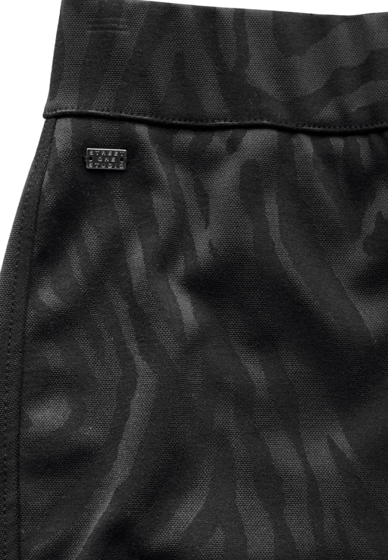 STREET ONE STUDIO Hosen*Bootcut Jaquard-Hose Black