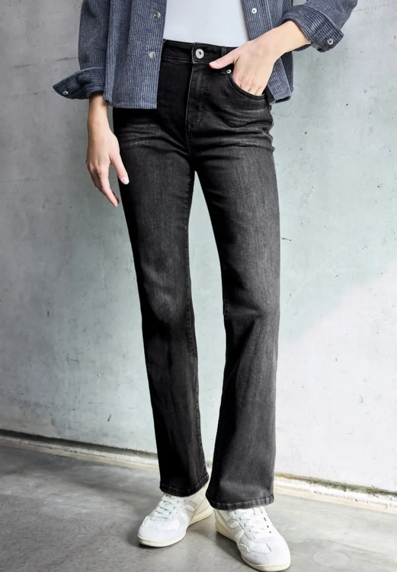 STREET ONE STUDIO Jeans*Bootcut Jeans black soft wash