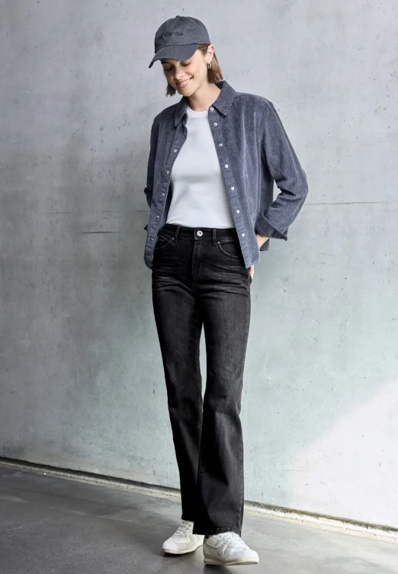 STREET ONE STUDIO Jeans*Bootcut Jeans black soft wash