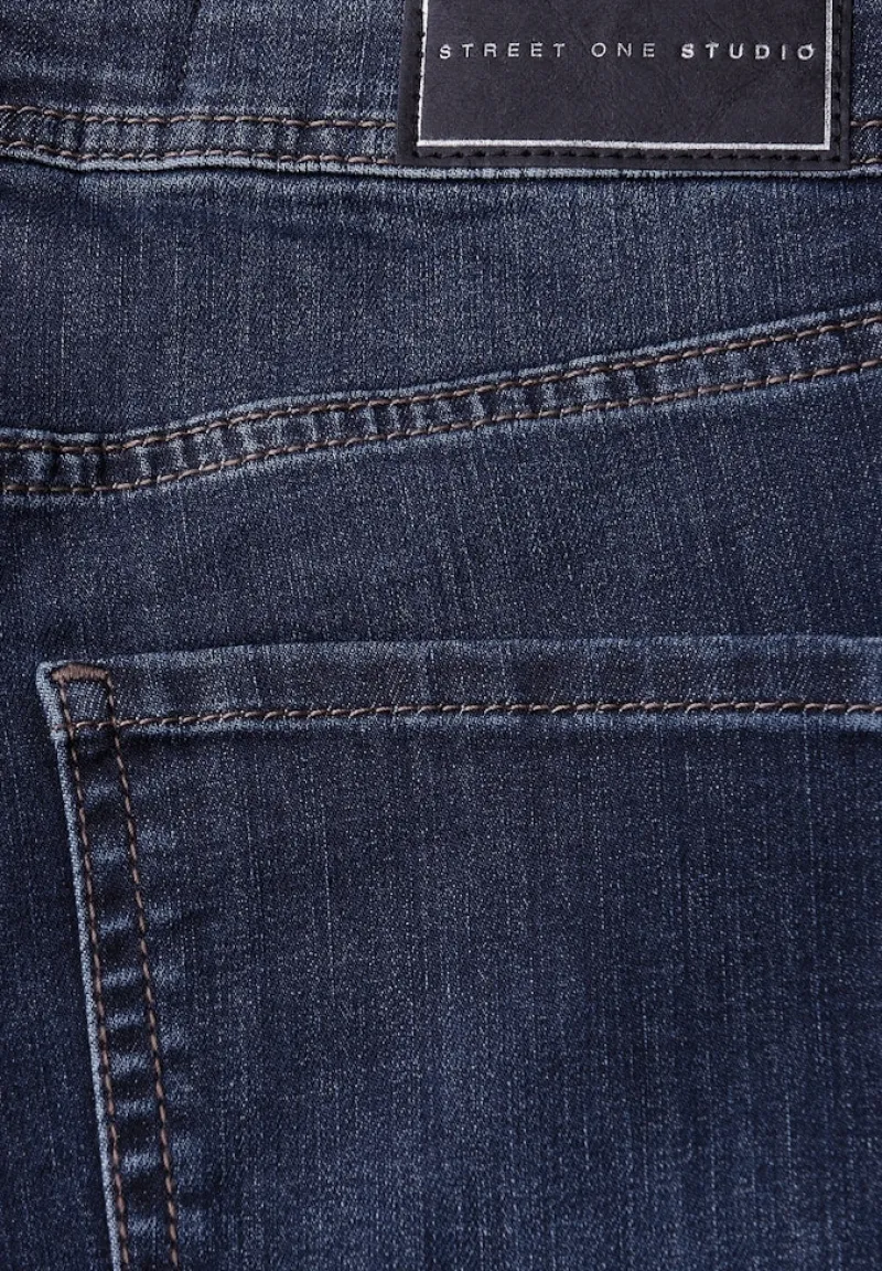 STREET ONE STUDIO Jeans*Bootcut Jeans dark blue clean wash