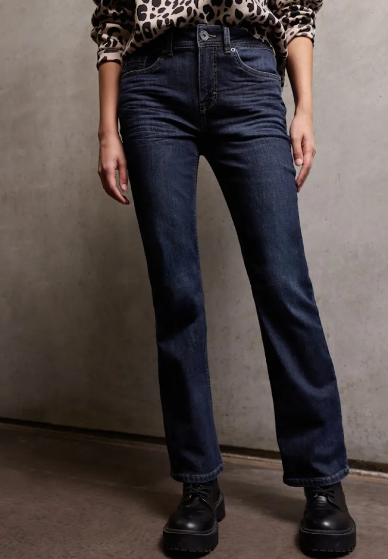 STREET ONE STUDIO Jeans*Bootcut Jeans dark blue clean wash