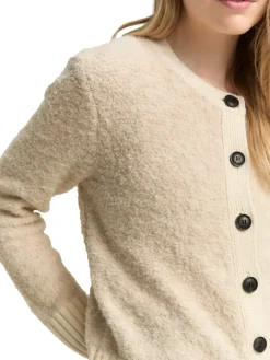 Tom Tailor Pullover & Sweatshirts*Bouclé Cardigan mit Wollanteil sand stone beige melange