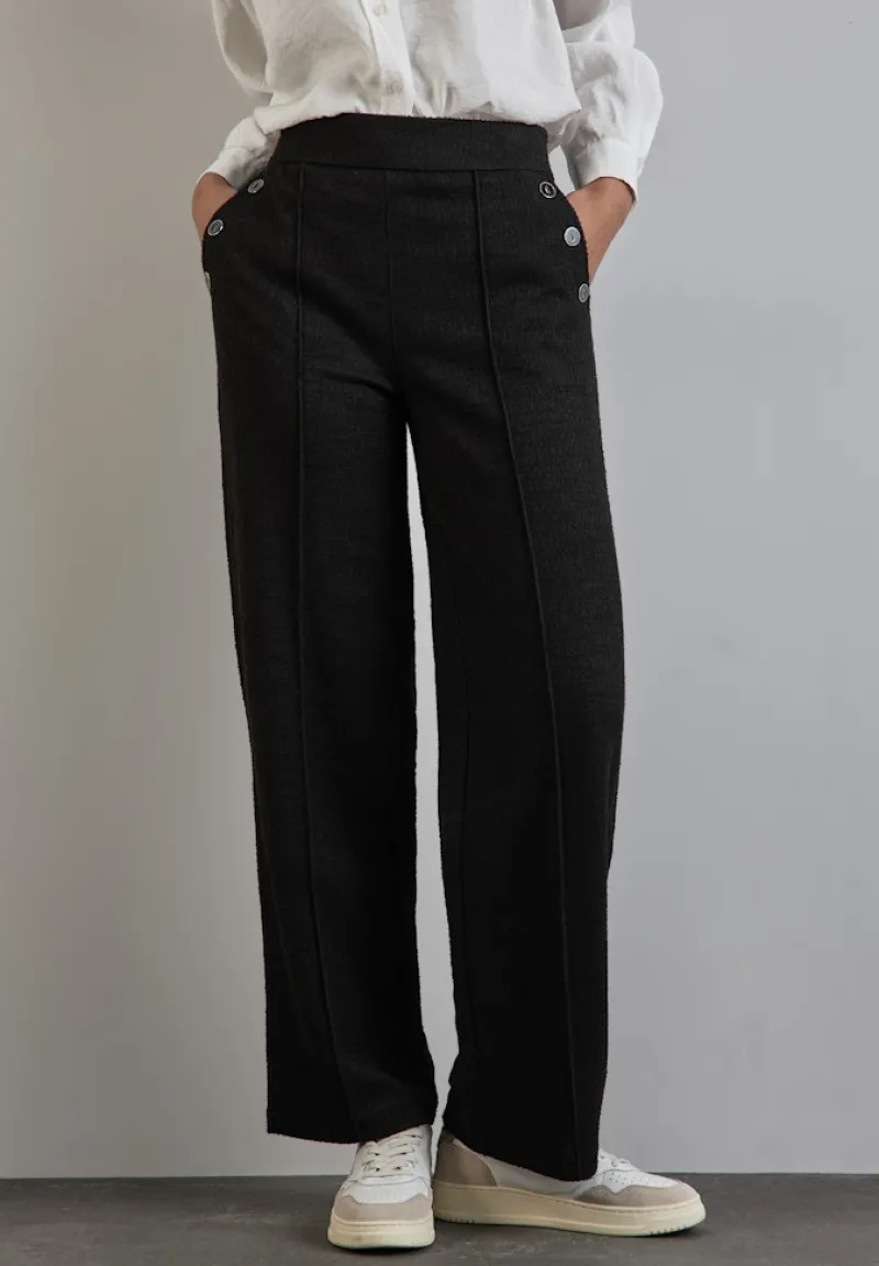 Street One Hosen*Bouclé Hose Black