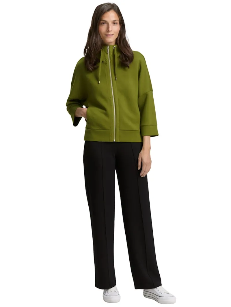 Tom Tailor Pullover & Sweatshirts*Boxy Fit Scuba Sweatjacke deep ivy green