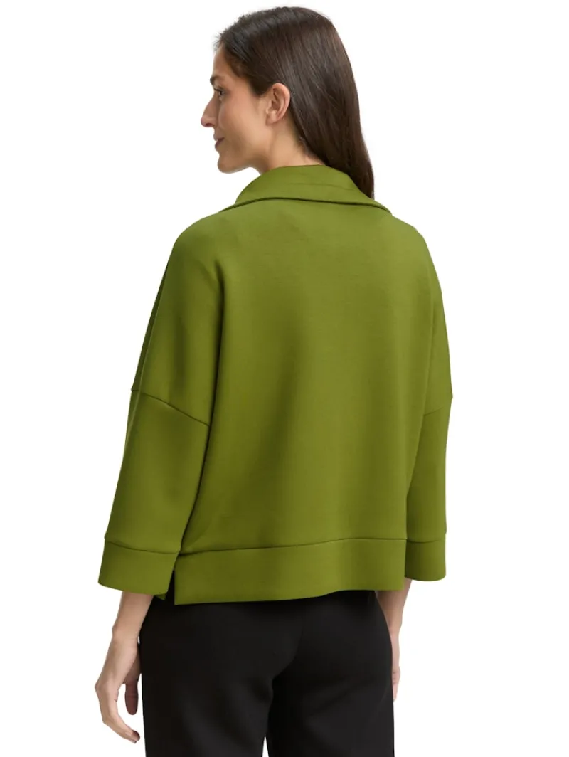 Tom Tailor Pullover & Sweatshirts*Boxy Fit Scuba Sweatjacke deep ivy green