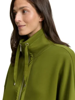 Tom Tailor Pullover & Sweatshirts*Boxy Fit Scuba Sweatjacke deep ivy green