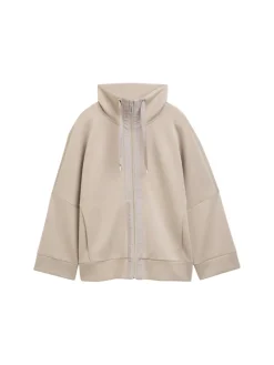 Tom Tailor Pullover & Sweatshirts*Boxy Fit Scuba Sweatjacke soft taupe grey