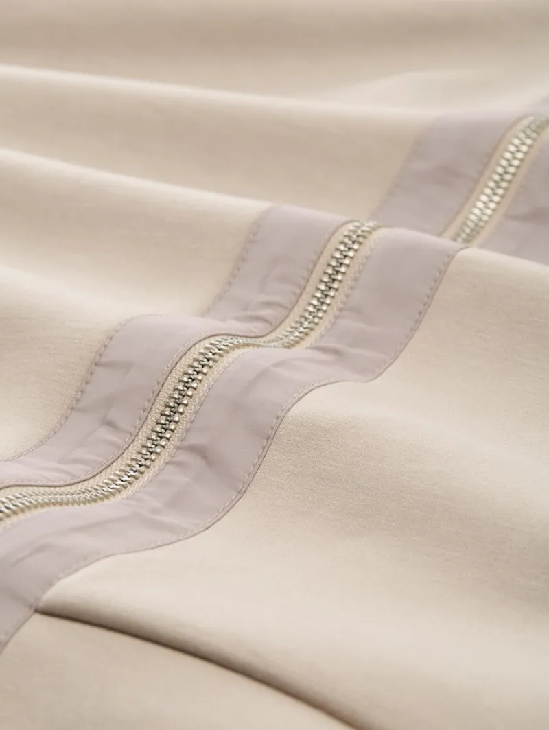 Tom Tailor Pullover & Sweatshirts*Boxy Fit Scuba Sweatjacke soft taupe grey