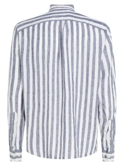 Tommy Hilfiger Hemden*BRETON LINEN STRIPE CF SHIRT optic white - carbon navy