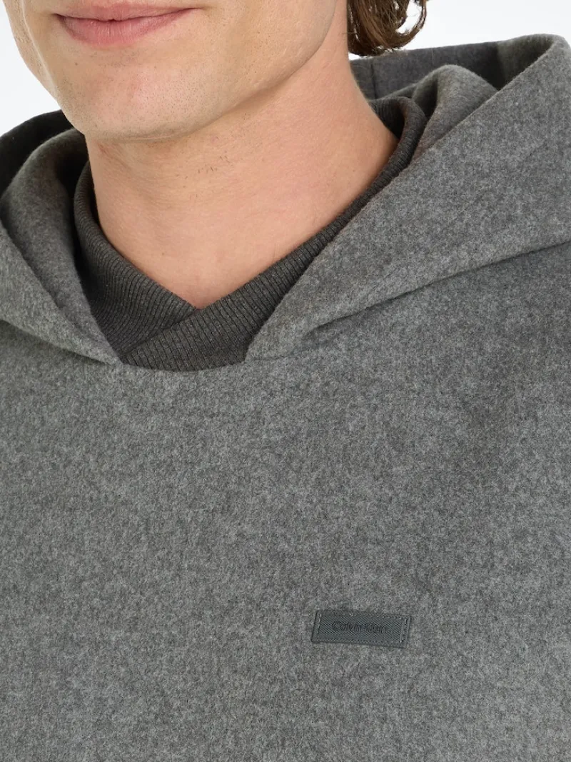 Calvin Klein Pullover & Sweatshirts|Big Boys*BRUSHED FLEECE COMFORT HOODIE dark grey heather