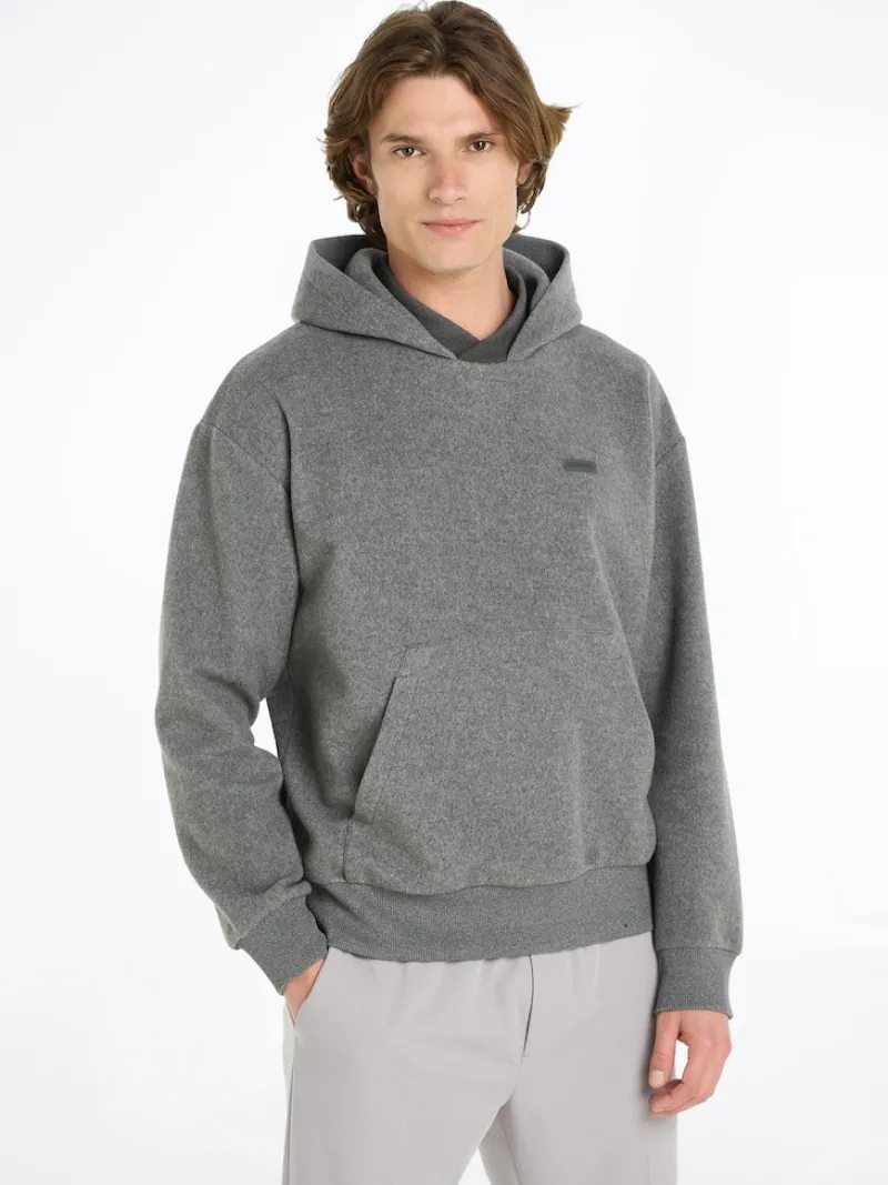 Calvin Klein Pullover & Sweatshirts|Big Boys*BRUSHED FLEECE COMFORT HOODIE dark grey heather