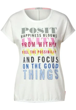 Cecil Shirts*Burn Out T-Shirt burn out vanilla white