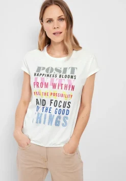 Cecil Shirts*Burn Out T-Shirt burn out vanilla white