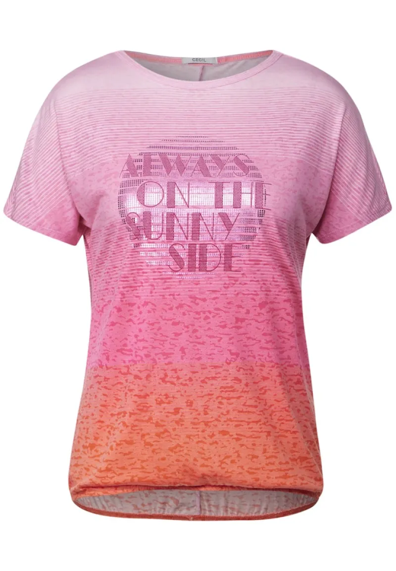 Cecil Shirts*Burn Out T-Shirt pink sorbet