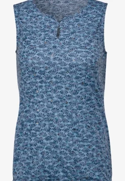 Cecil Shirts*Burn-Out Print Top easy blue