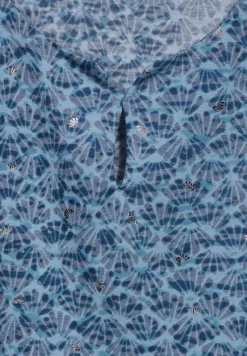 Cecil Shirts*Burn-Out Print Top easy blue