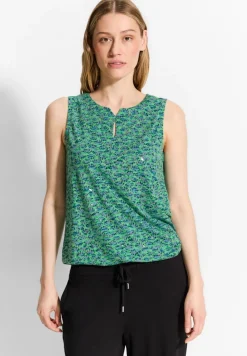 Cecil Shirts*Burn-Out Print Top fresh apple green
