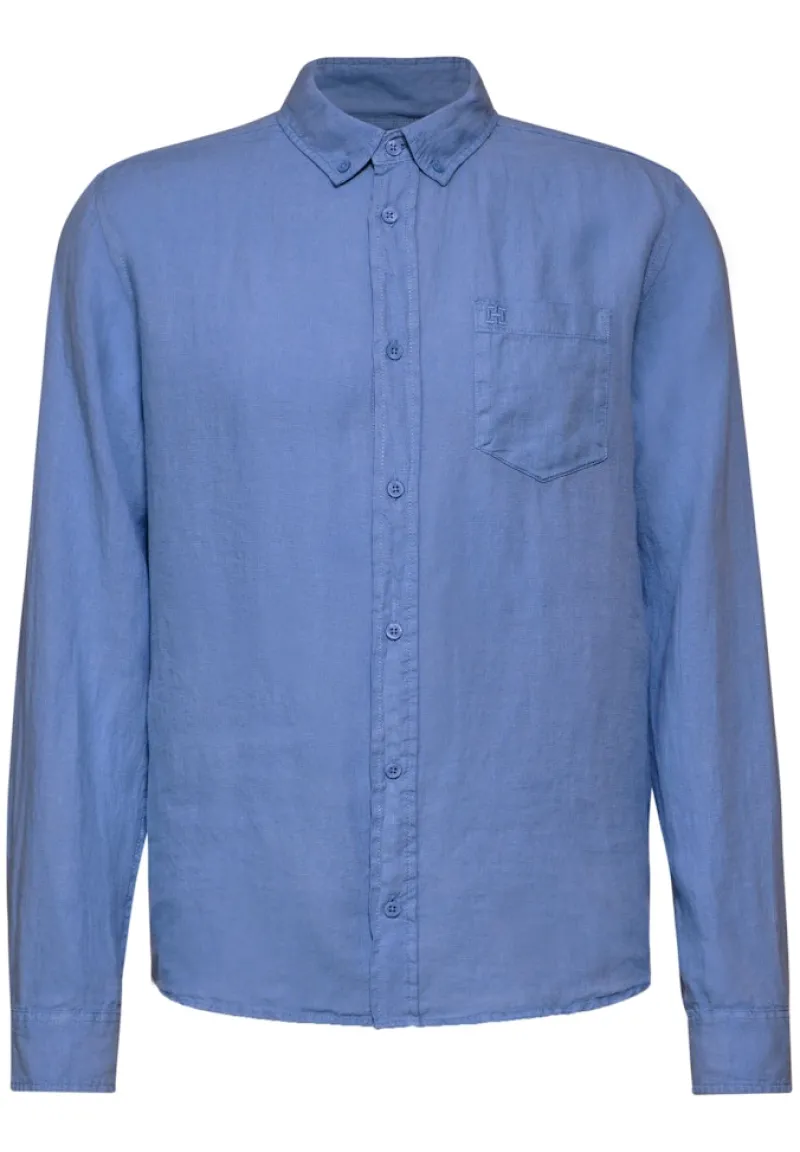 Street One Men Hemden|Big Boys*Button Down Leinenhemd sky blue