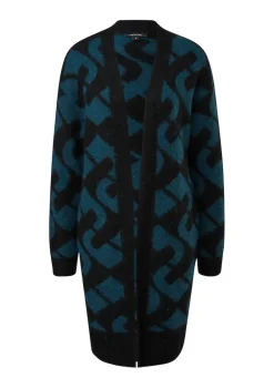 Comma Pullover & Sweatshirts*Cardigan aus Alpakamix mit Wolle petrol