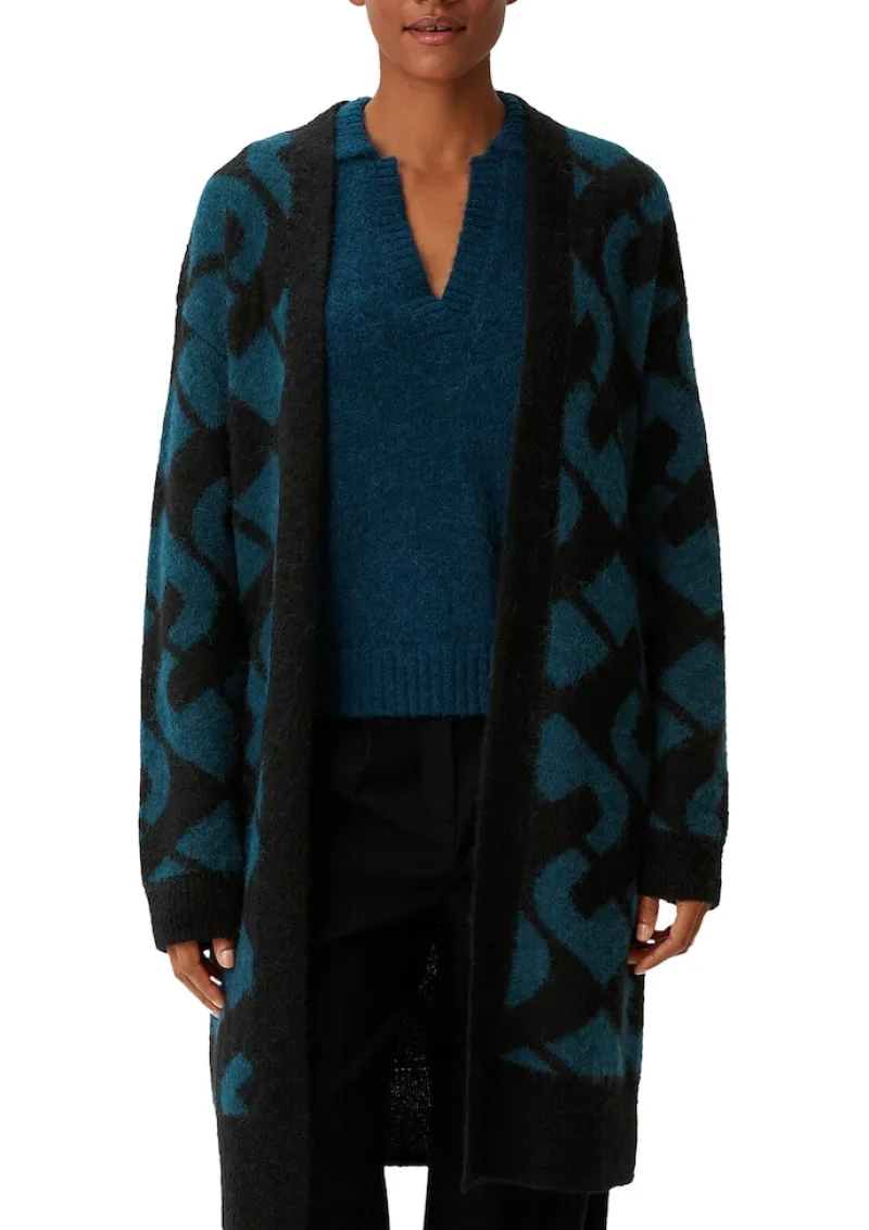 Comma Pullover & Sweatshirts*Cardigan aus Alpakamix mit Wolle petrol