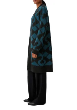 Comma Pullover & Sweatshirts*Cardigan aus Alpakamix mit Wolle petrol