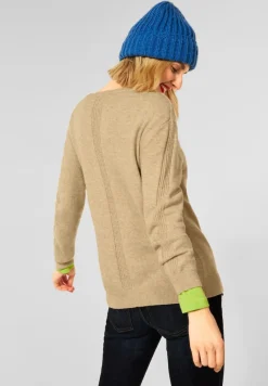 Street One Pullover & Sweatshirts*Cardigan mit Rippbündschen clear sand melange