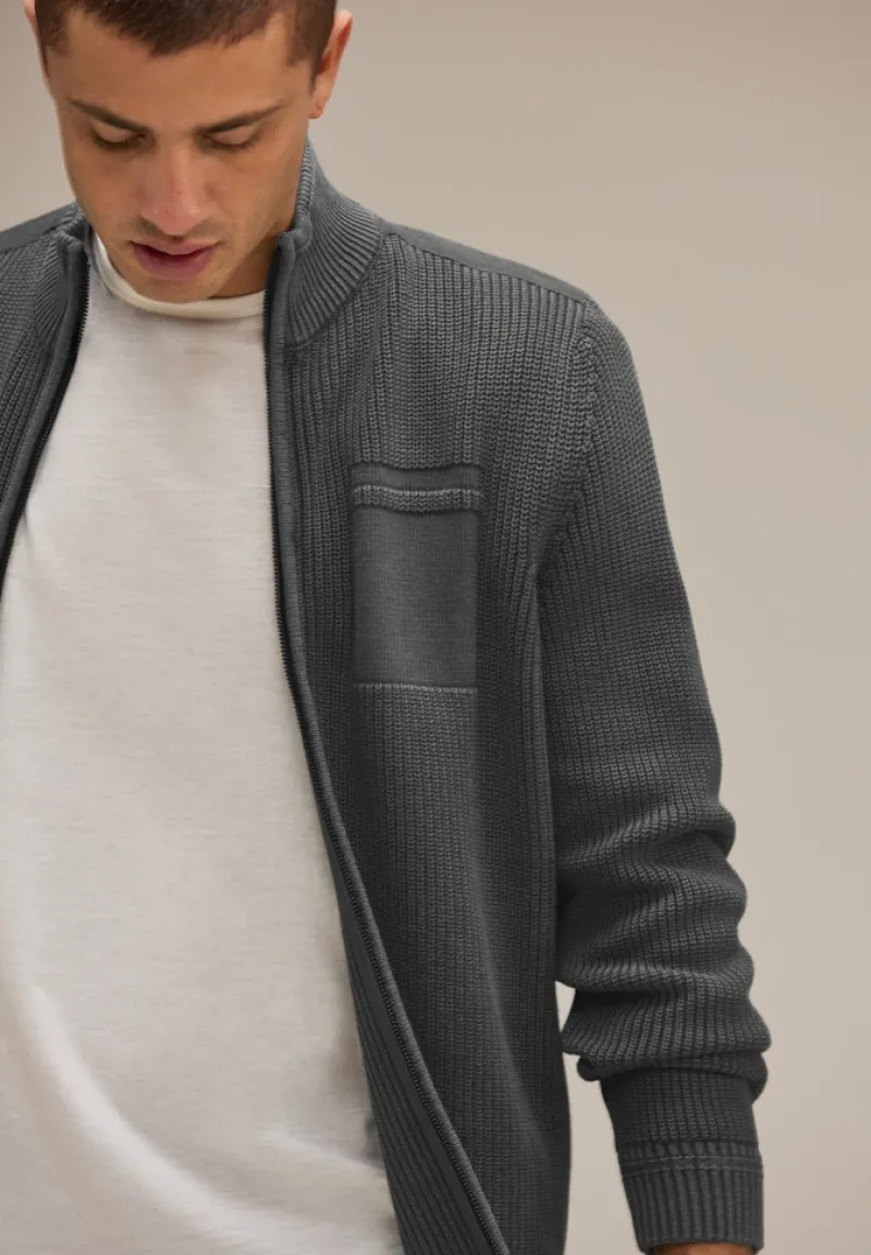 Street One Men Pullover & Sweatshirts|Big Boys*Cardigan mit Zipper light iron grey