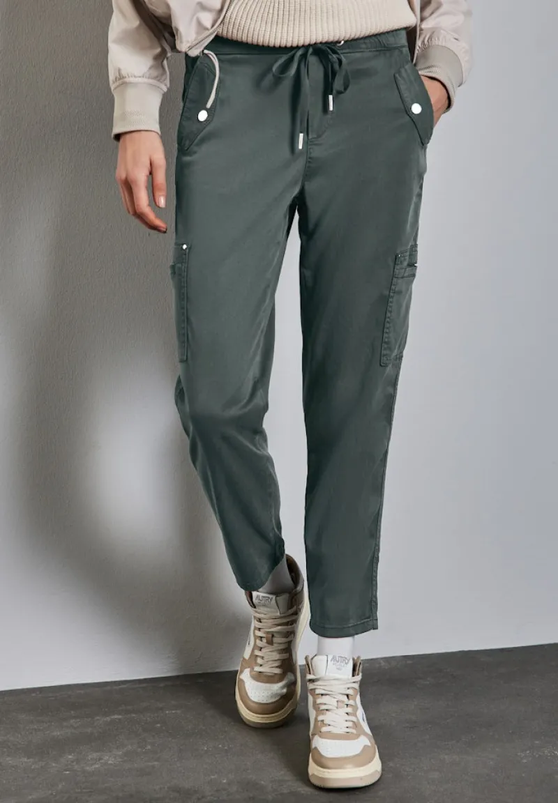 Street One Hosen*Cargo Hose marshy green